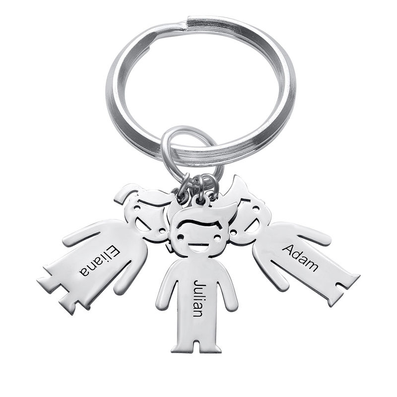 Personalized Keychain with Children Charms