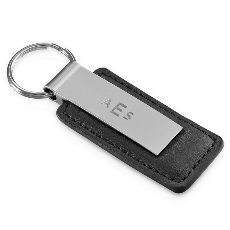 Engraved PU Leather Keychain for Men