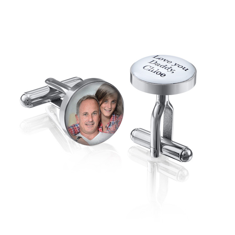 Personalized Photo Cufflinks in Stainless Steel