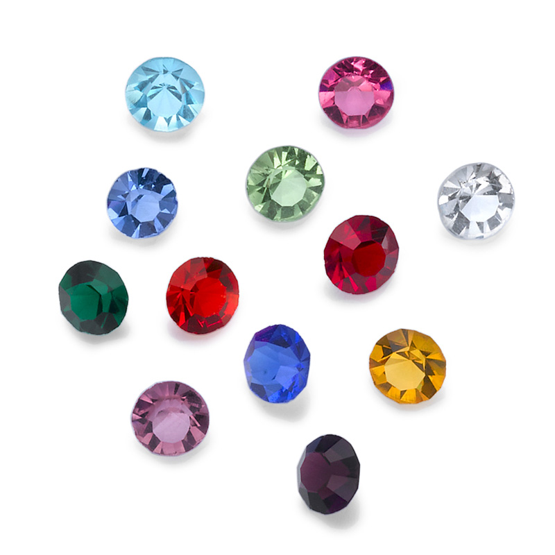 12pcs 12colors 5mm Round Crystal Charms Birthstones For Floating Memory Lockets