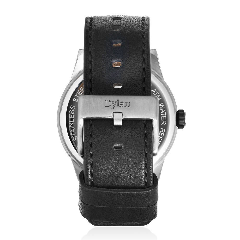 Odysseus Day Date Minimalist Leather Strap Watch - 2