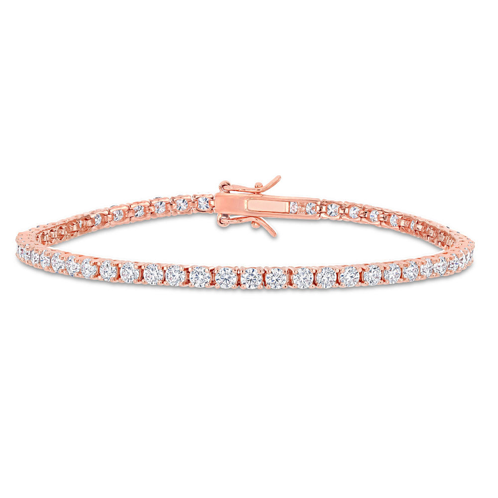 5 5/8 CT TGW Created Moissanite Tennis Bracelet in Pink Silver product photo