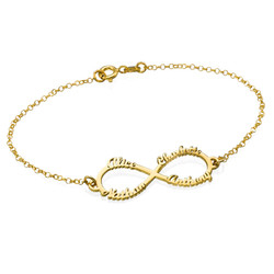 Infinity 4 Names Bracelet with Gold Plating product photo