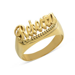 Gold Plated Sterling Silver Name Ring product photo