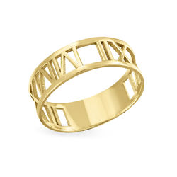Roman Numeral Ring in 14K Gold for Men product photo
