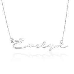 Signature Style Name Necklace in White Gold product photo