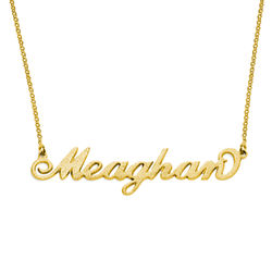 Sparkling Diamond-Cut 18k Gold Vermeil Carrie Style Name Necklace product photo