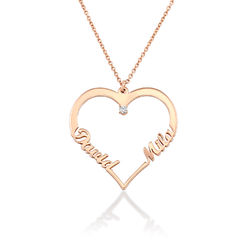 Heart Necklace in Rose Gold Plating with Diamond product photo