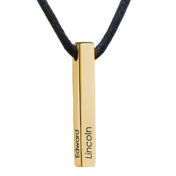 Engraved 3D Bar Name Necklace for Men in 18k Gold Vermeil product photo