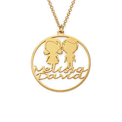 Mother Circle Necklace in Gold Plating product photo