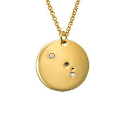 Aries Constellation Necklace with Diamonds in Gold Plating product photo