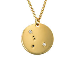 Cancer Constellation Necklace with Diamonds in Gold Plating product photo