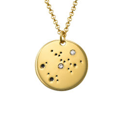 Sagittarius Constellation Necklace with Diamonds in Gold Plating product photo