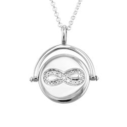 Spinning Infinity Pendant Necklace in Silver product photo