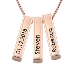 Short 3D Bar Necklace in Rose Gold Plating product photo