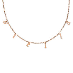 Name Choker with Gothic Font in Rose Gold Plating product photo