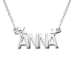 Star Name Necklace with Diamond in Silver product photo