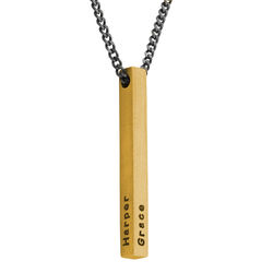 Men 3D Bar Necklace in Gold Plated product photo