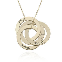 4 Russian Rings Necklace in 10k Yellow Gold product photo