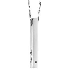 Pre-made inscription: 'Together Forever' 3D Bar Necklace in Sterling product photo