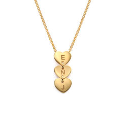 Vertical Initial Hearts Stackable Necklace in 18K Gold Vermeil product photo