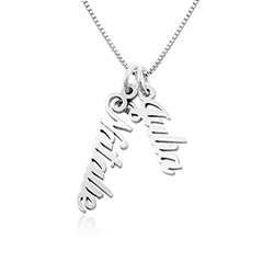 Vertical Name Necklace in Sterling Silver product photo