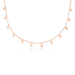 Star Choker Necklace in Rose Gold Plating product photo