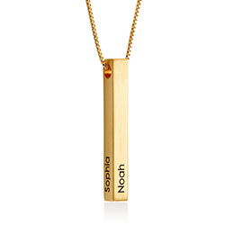 Custom 3D Bar Necklace Matte - Gold Plated product photo