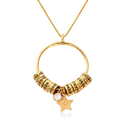 Large Linda Circle Pendant Necklace in Gold Plating product photo