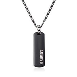 3D Engraved Bar Necklace For Men product photo