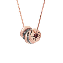 Candy Necklace with Custom Engraved Beads in Rose Gold Plating product photo