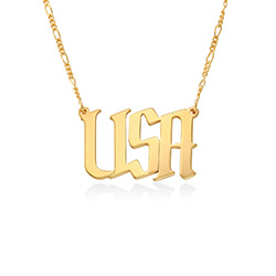 Large Custom Name Necklace in Gold Vermeil product photo