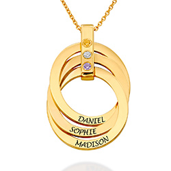 Russian Ring Necklace with Birthstones in Gold Vermeil product photo