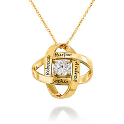 Engraved Eternal Necklace with Cubic Zirconia in Gold Plating product photo