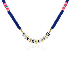 Royal Berry Beaded Name Necklace in Gold Plating product photo
