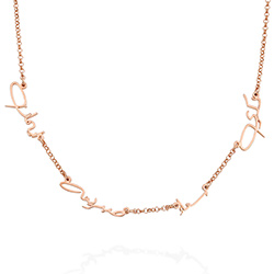 Arabic Multiple Name Necklace in Rose Gold Plating product photo