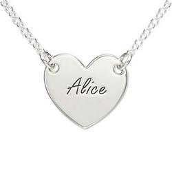 Sterling Silver Engraved Heart Necklace product photo