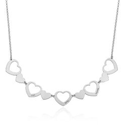 Multi-Heart Necklace in Sterling Silver product photo