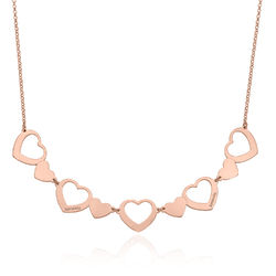 Multi-Heart Necklace in 18K Rose Gold Plating product photo