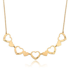Multi-Heart Diamond Necklace in 18K Gold Vermeil product photo
