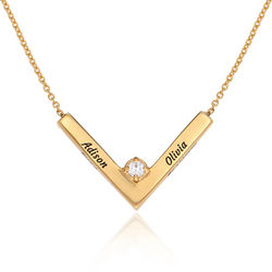 MYKA Diamond V-Necklace in 18k Gold Vermeil product photo