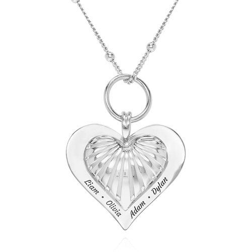 3D Heart Necklace in Sterling Silver product photo
