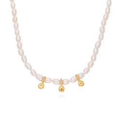 Julia Pearl Initial Necklace in Gold Vermeil product photo