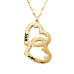 Heart in Heart Necklace in Gold Vermeil with Diamonds product photo