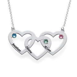 Intertwined Hearts Necklace with Birthstones product photo