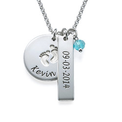 New Mom Jewelry - Baby Feet Charm Necklace product photo