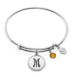 Initial Bangle with Charms product photo