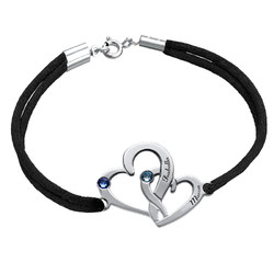Intertwined Hearts Bracelet - Custom Colored Cord product photo