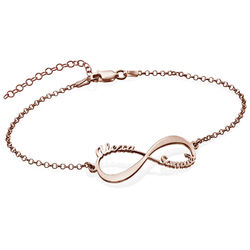 Infinity Bracelet with Names - Rose Gold Plated product photo