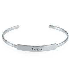 Open Name Bangle Bracelet in Silver product photo